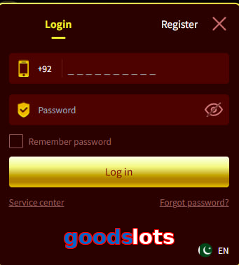 Goodslots login preview